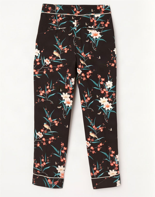 Oasis Pantalones Cortos Entallados para Mujer UK 8 Small W28 L26 Black Floral