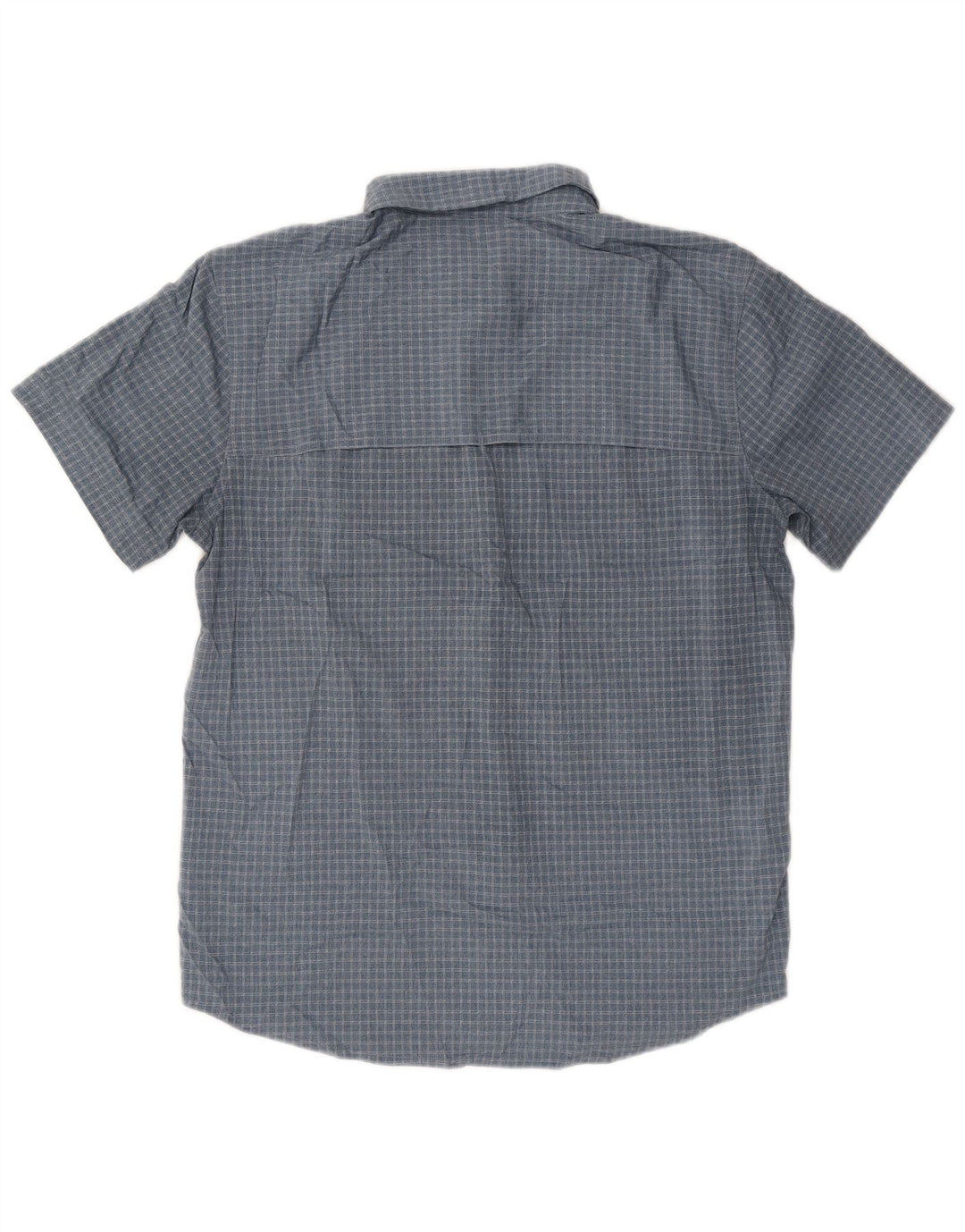 PRANA Hombre Camisa De Manga Corta A Cuadros Azul Medio