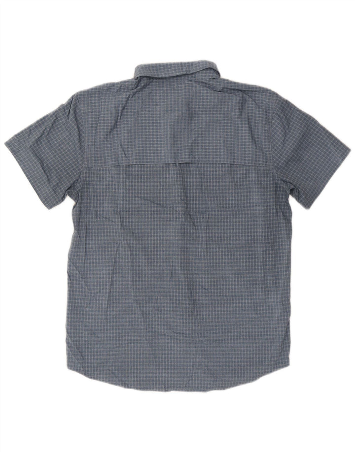 PRANA Hombre Camisa De Manga Corta A Cuadros Azul Medio
