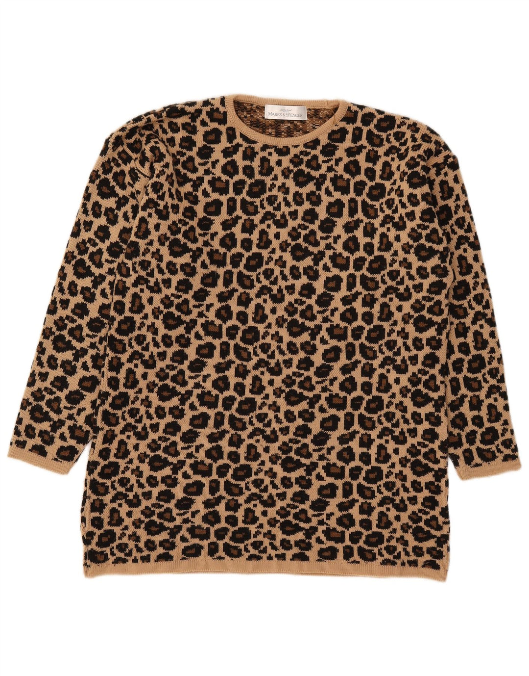 Marks & Spencer Suéter de Cuello Redondo para Mujer UK 44 Grande Marrón