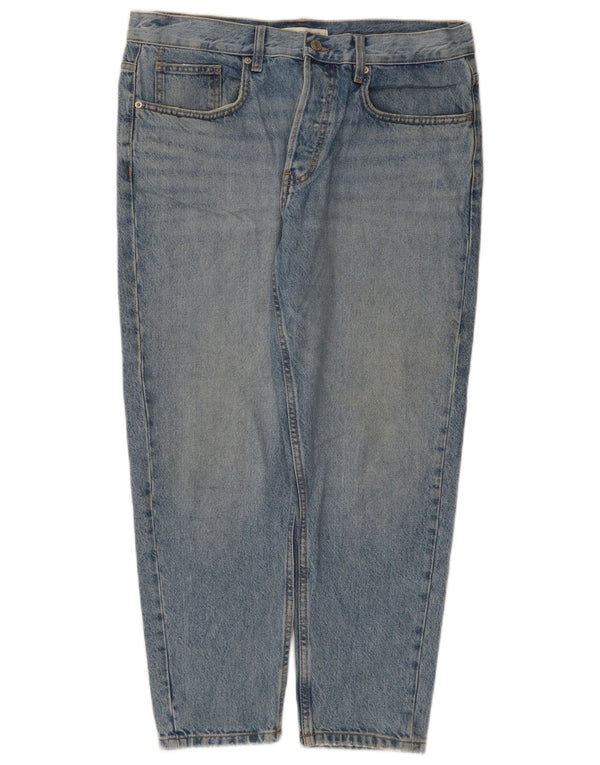 Zara Jeans recortados para hombre EU 44 Large W34 L25 Algodón azul