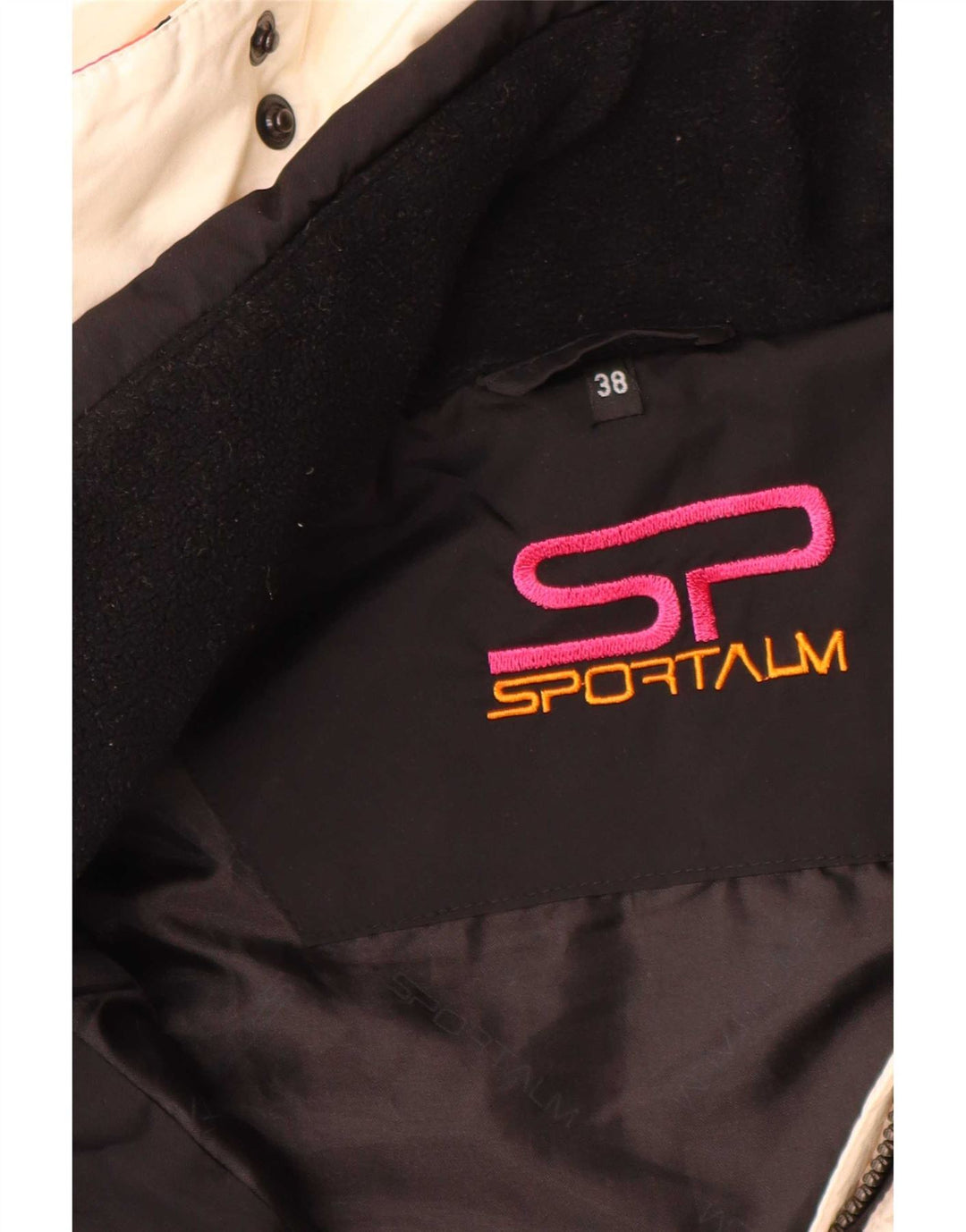 Sportalm Chaqueta de esquí con capucha para mujer EU 38 Medium Off White Floral Polyamide