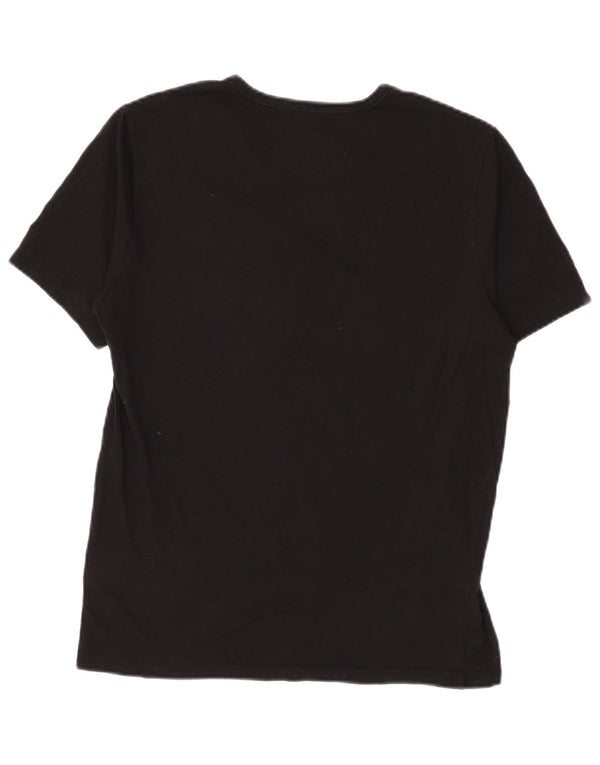 Hugo Boss Hombre Camiseta Top Medium Negro Algodón