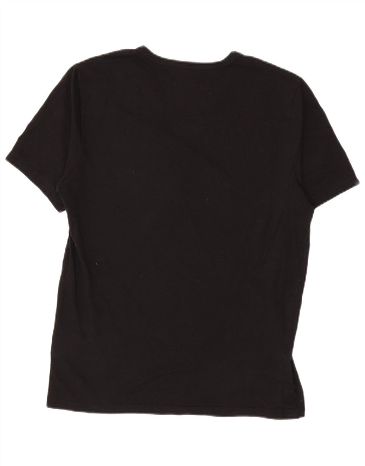 Hugo Boss Hombre Camiseta Top Medium Negro Algodón
