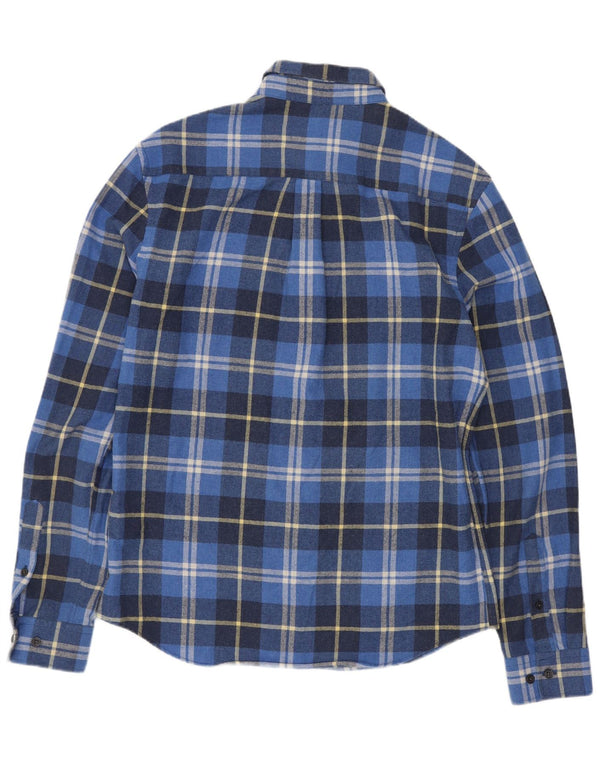 Camisa de franela entallada Heritage Fit de Penguin de algodón a cuadros en azul medio