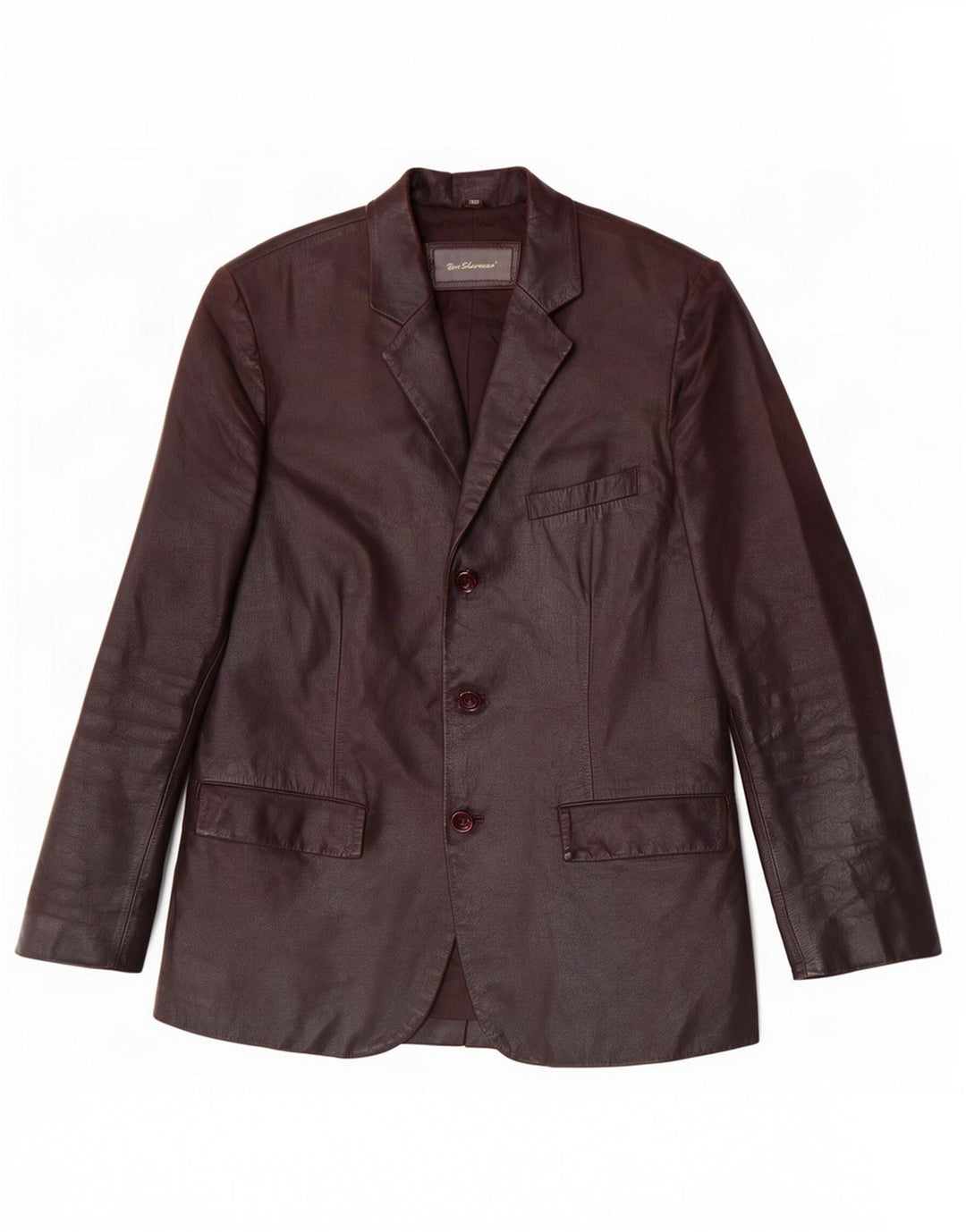 Ben Sherman Chaqueta Blazer de Cuero con 3 Botones para Hombre UK 38 Marrón Medio