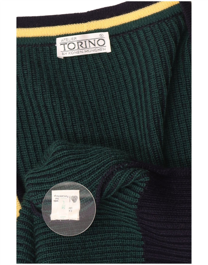 Konen München - Cárdigan para hombre, talla 54, talla grande, color azul marino, lana virgen
