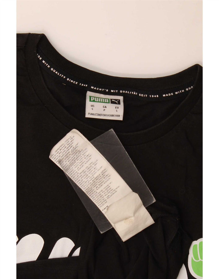 Puma - Camiseta gráfica para hombre, talla pequeña, algodón negro