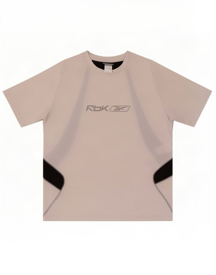 Reebok Camiseta gráfica para hombre Top mediano blanco color block