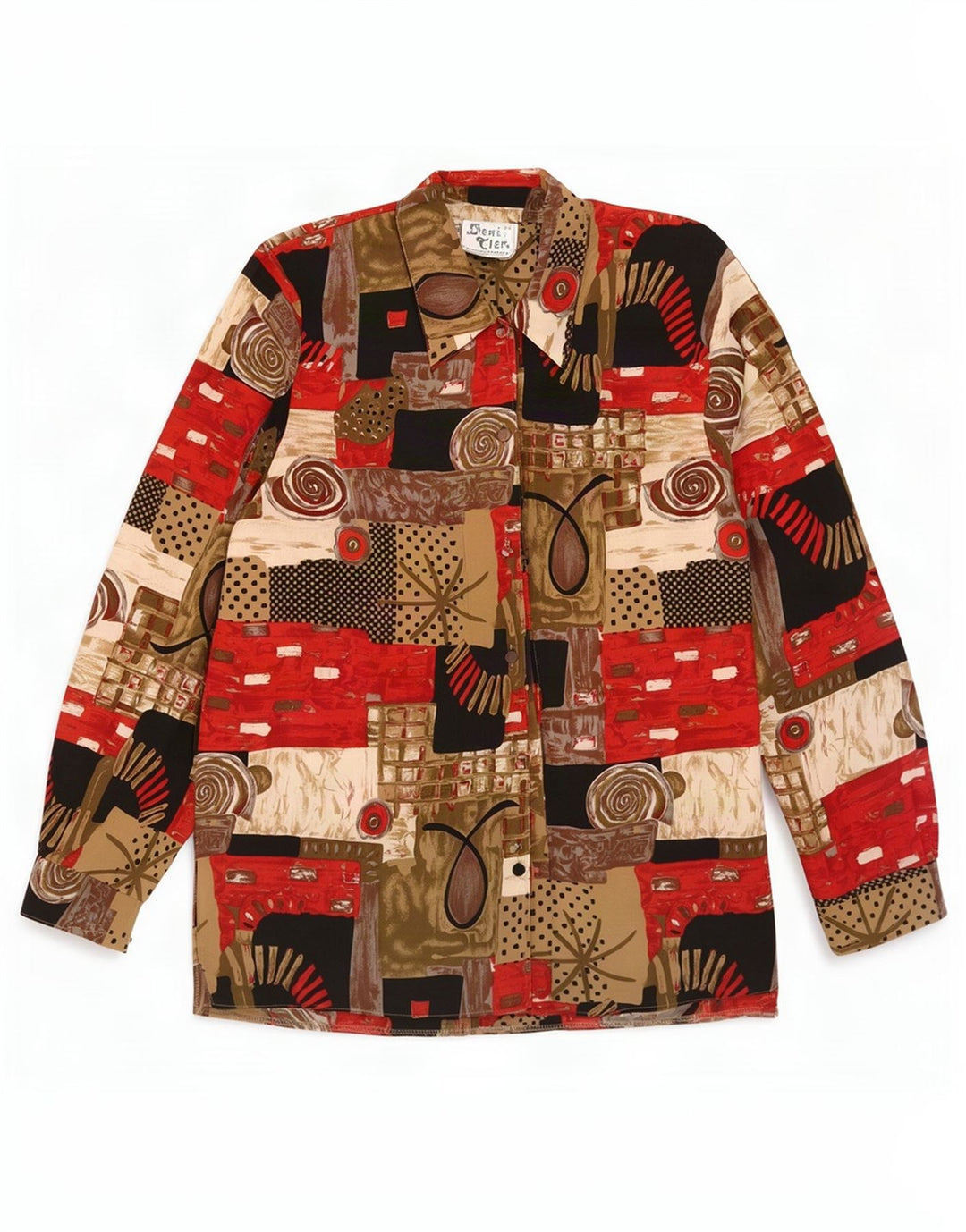 Deni-Cler Camisa gráfica para mujer UK 40 XL Poliéster geométrico multicolor