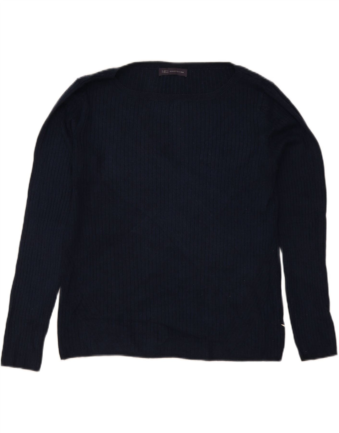 Marks & Spencer suéter con cuello barco para mujer, talla 40, talla M, azul marino