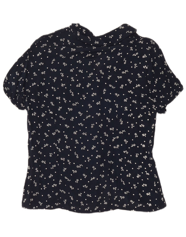 Express Blusa Camisera De Manga Corta Para Mujer IT 44 Medium Azul Marino Floral