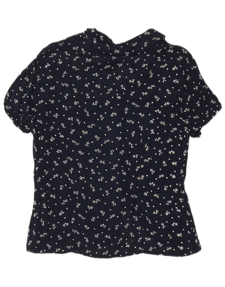 Express Blusa Camisera De Manga Corta Para Mujer IT 44 Medium Azul Marino Floral