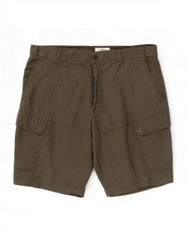 Marks & Spencer Pantalones cortos tipo cargo para hombre W40 XL Algodón caqui
