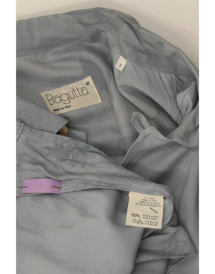 Bagutta Hombre Camisa De Manga Corta Con Estampado Abstracto De Viscosa Gris Medio