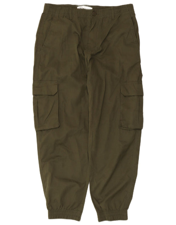 Zara Mujer Crop Joggers Pantalones Cargo Mediano W31 L25 Caqui