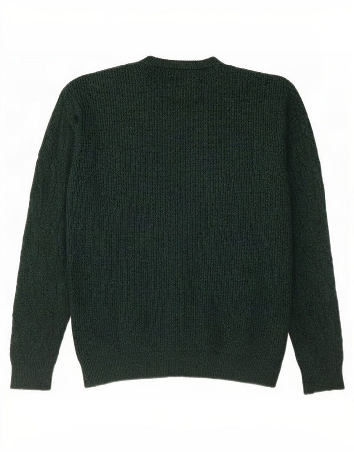 Marks & Spencer - Jersey de cuello redondo para hombre, talla grande, poliamida verde