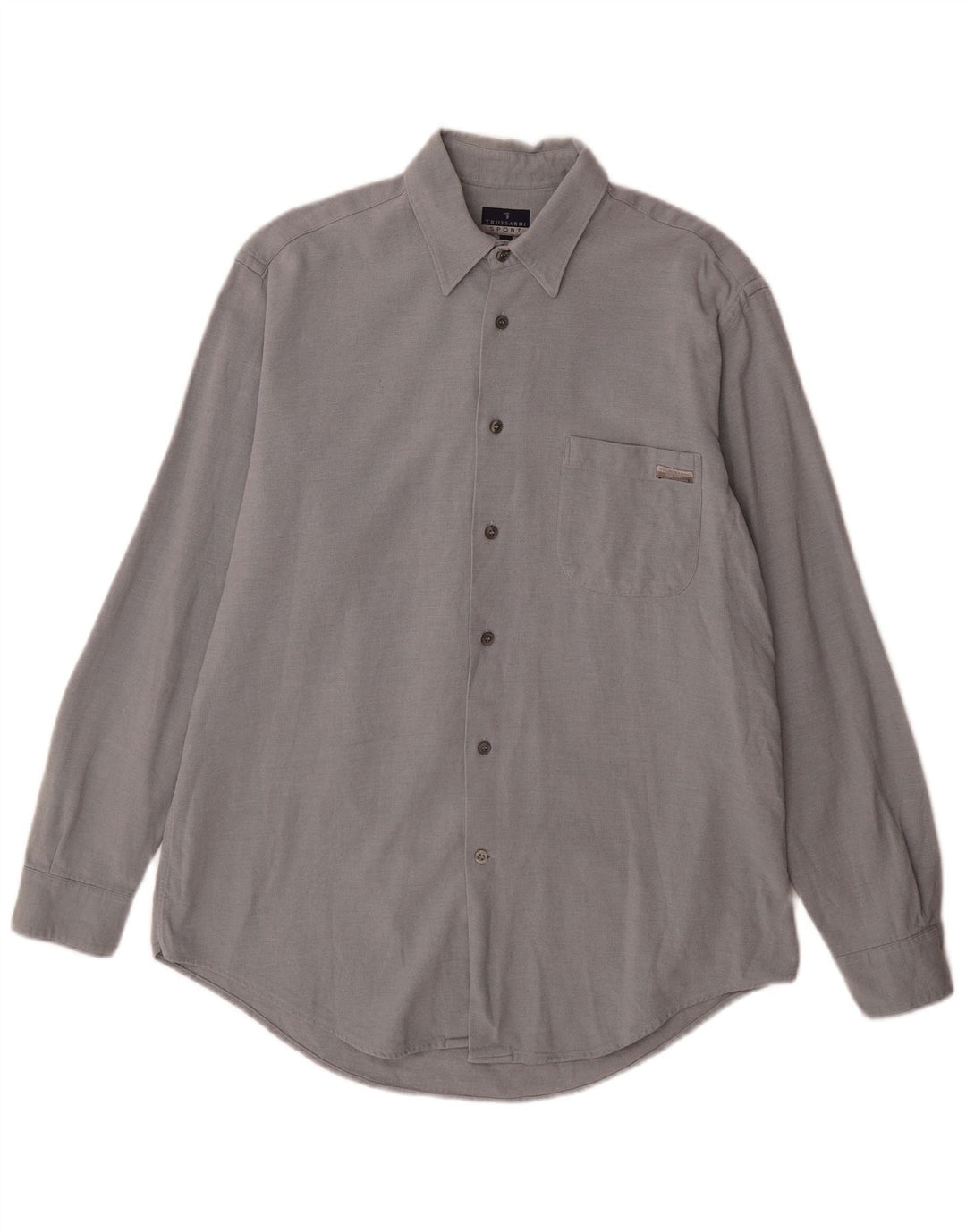 Camisa Trussardi Hombre Grande Gris Clásica