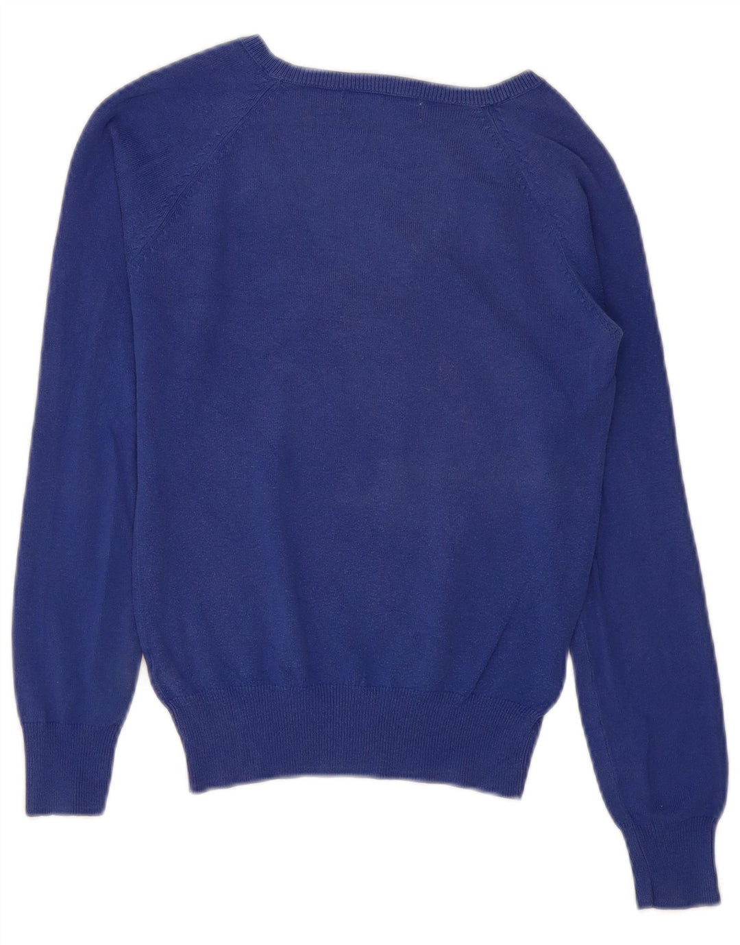 Zara Mujer Jersey con Cuello en V Jersey UK 10 Small Azul