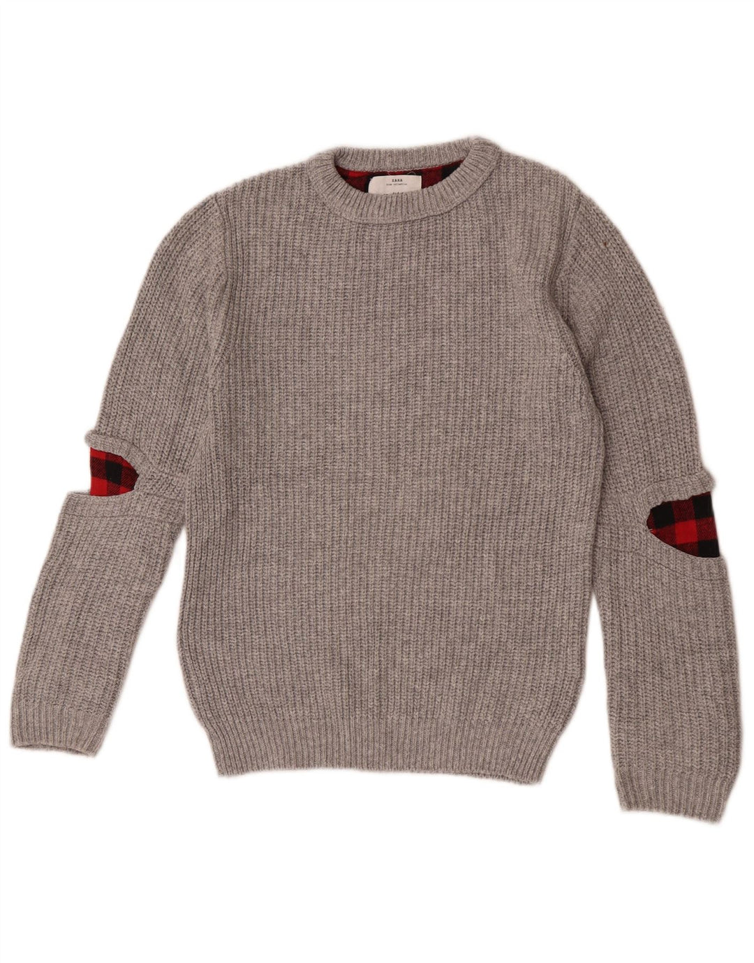 Zara Jersey Niño Cuello Barco 9-10 Años Gris Poliéster