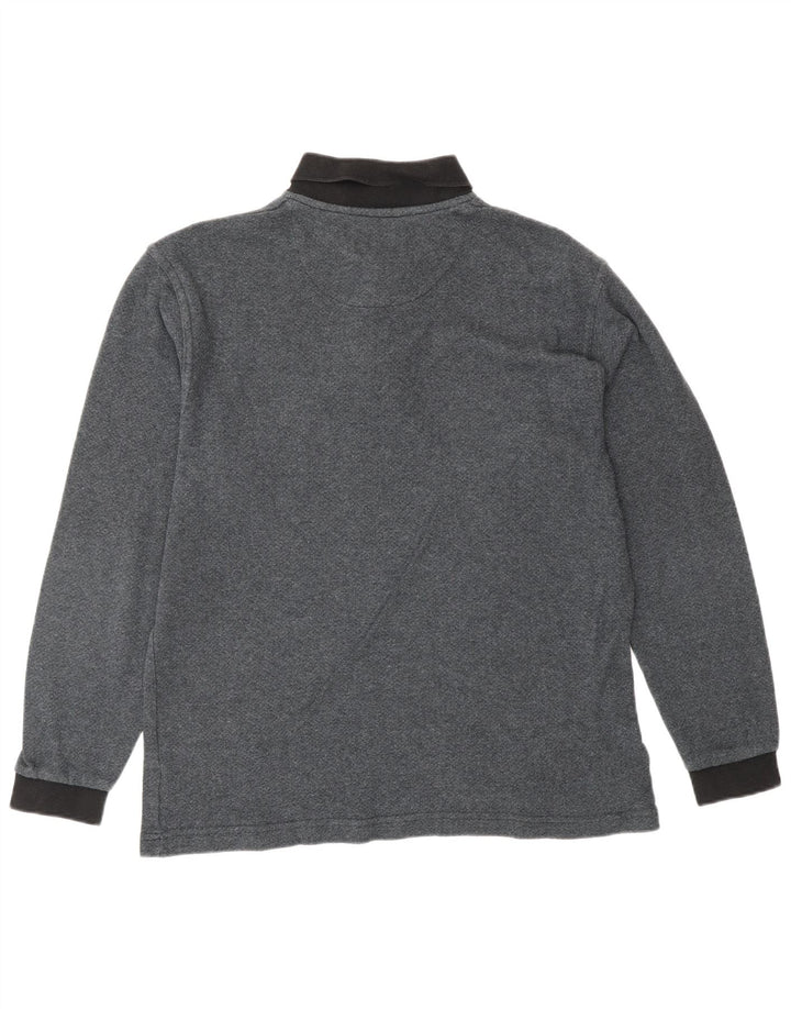LOUIS FERAUD Polo de manga larga para hombre de algodón gris medio