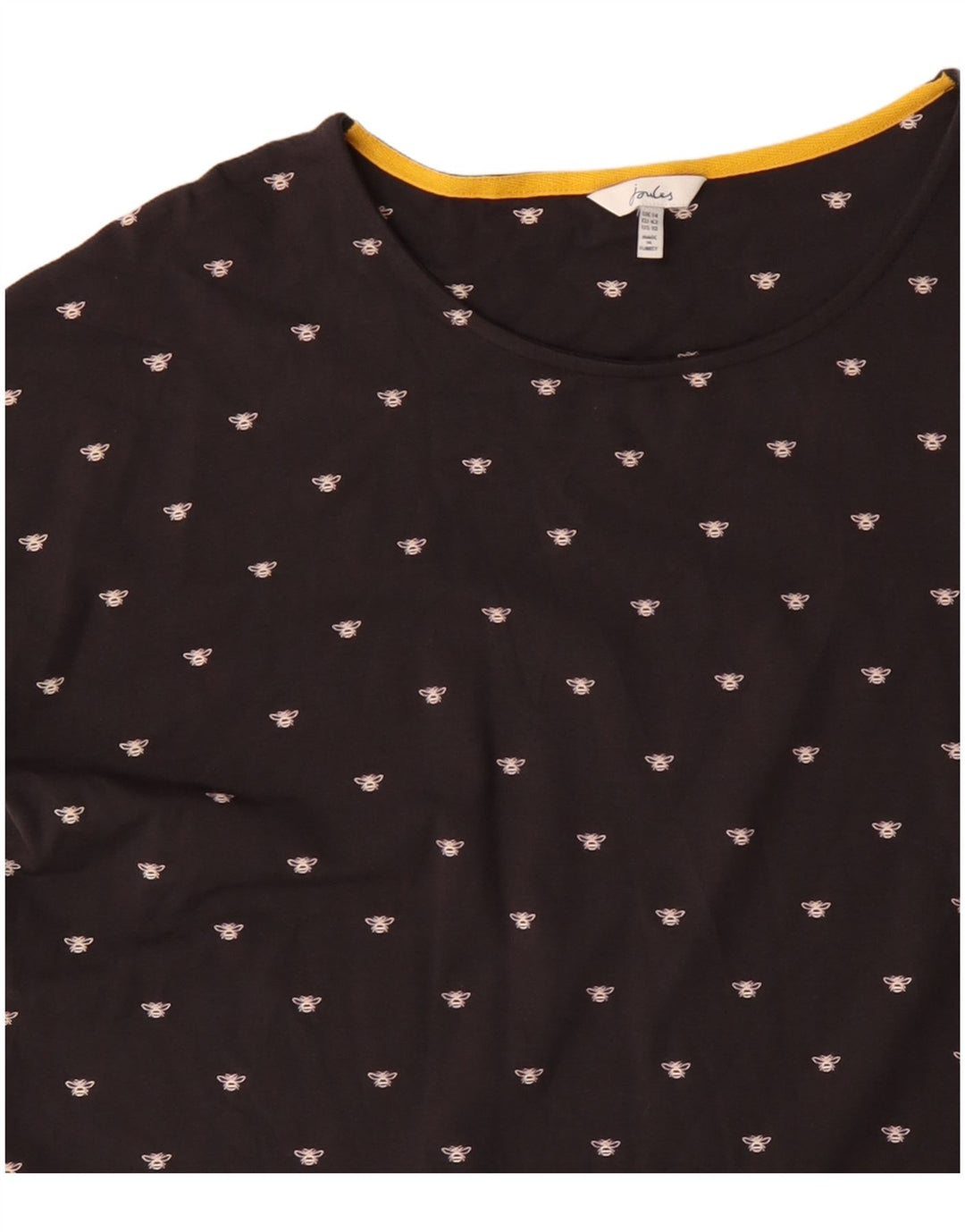 JOULES Vestido tipo camiseta de gran tamaño con estampado abstracto para mujer, talla 40, color negro