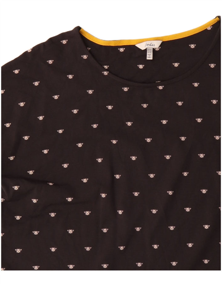 JOULES Vestido tipo camiseta de gran tamaño con estampado abstracto para mujer, talla 40, color negro