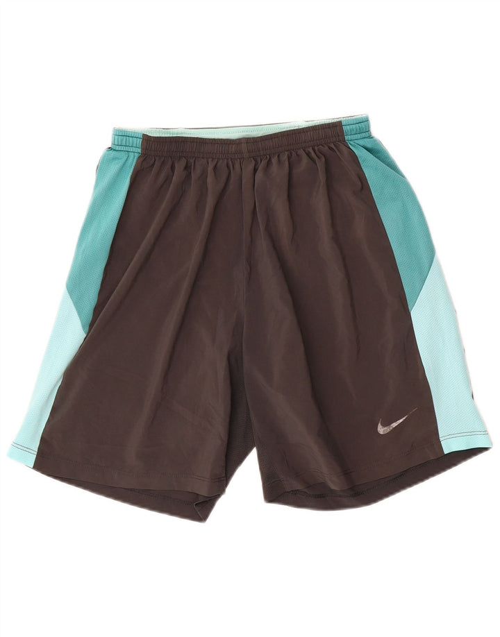 Nike - Pantalones cortos deportivos Dri Fit para hombre, poliéster, color gris pequeño