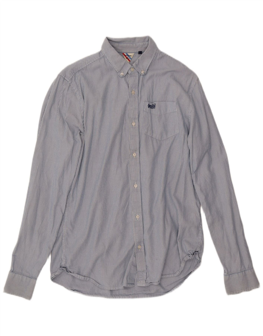 Camisa Superdry Hombre Azul Medio Rayas Pintadas