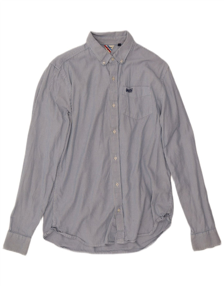 Camisa Superdry Hombre Azul Medio Rayas Pintadas