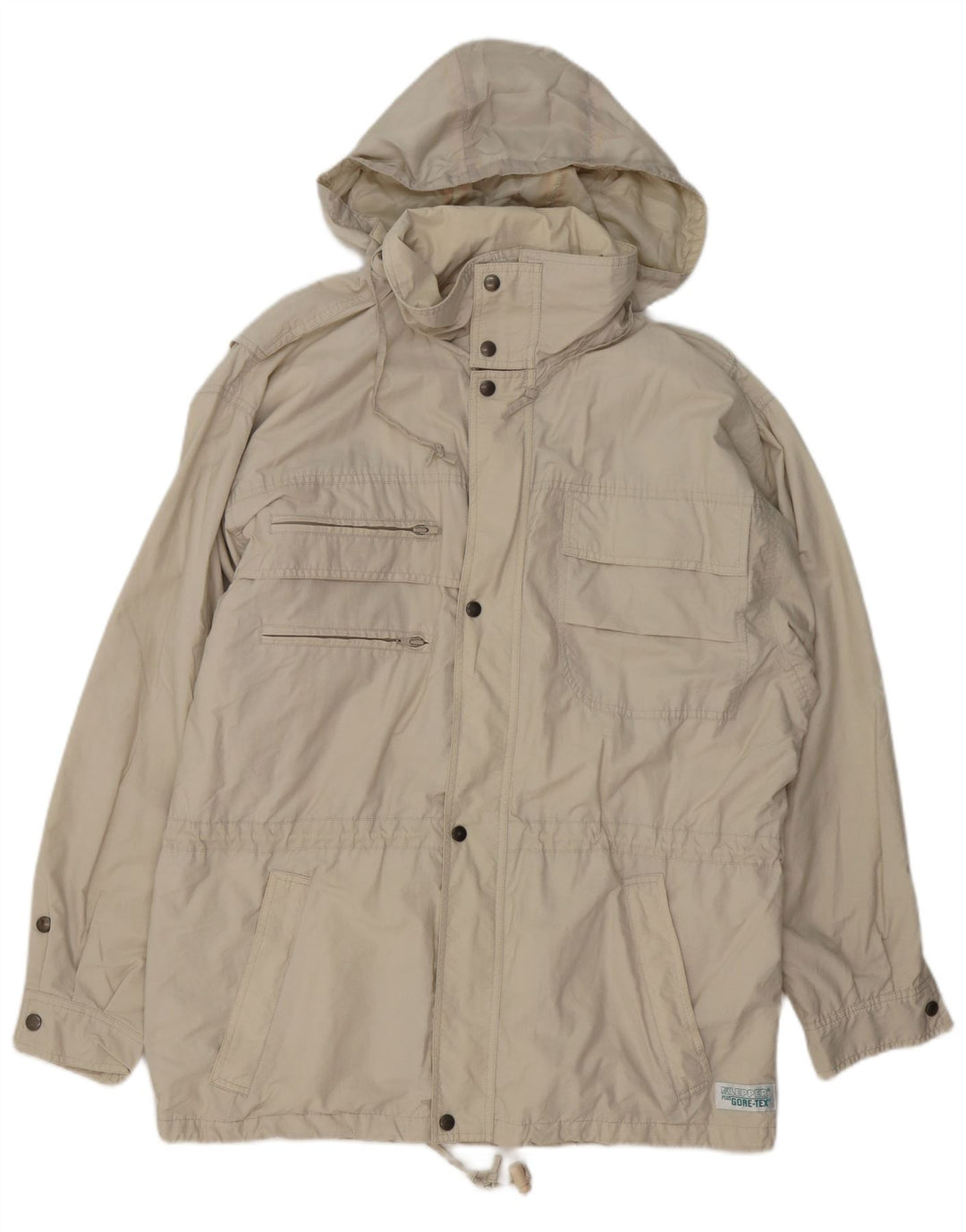 KLEPPER Chaqueta utilitaria con capucha Gore-Tex para hombre UK 38 Algodón beige medio