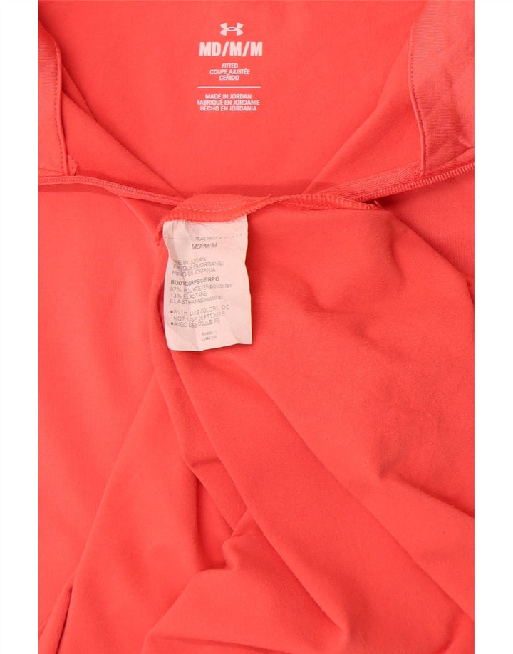 Under Armour Mujer Zip Neck Jersey Chándal Top UK 12 Medium Pink