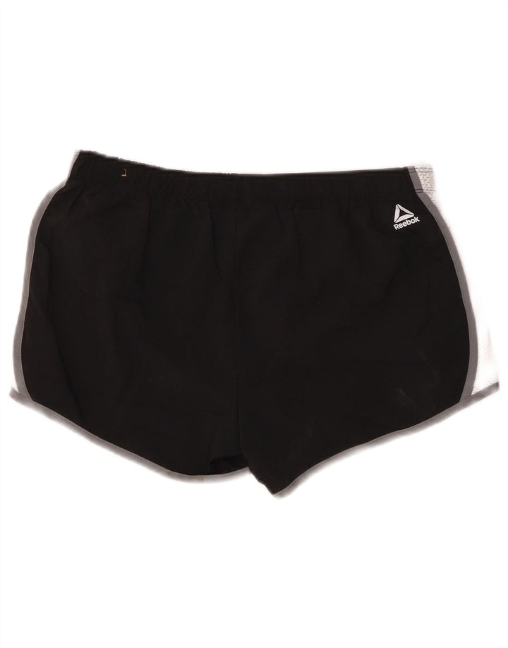REEBOK Shorts deportivos con gráficos para hombre Small Black Colorblock