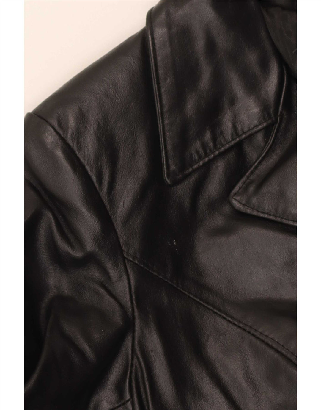 Abrigo de cuero vintage para mujer IT 42 Cuero negro medio