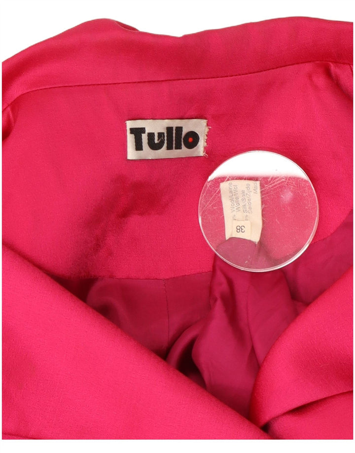 TULLO Chaqueta tipo blazer de 3 botones para mujer EU 38 Lana rosa mediana