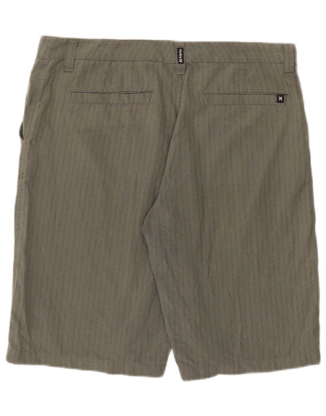 Hurley Pantalón Corto Chino Para Hombre Grande W34 Poliéster A Rayas Gris