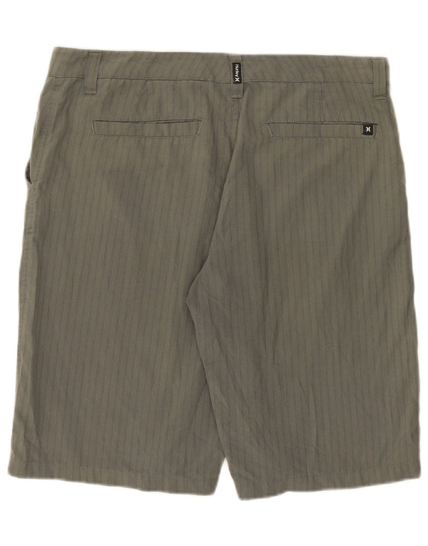 Hurley Pantalón Corto Chino Para Hombre Grande W34 Poliéster A Rayas Gris