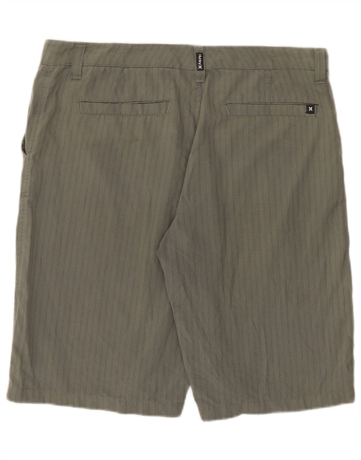 Hurley Pantalón Corto Chino Para Hombre Grande W34 Poliéster A Rayas Gris