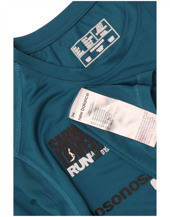 New Balance Hombre Camiseta Gráfica Top Small Azul Poliéster