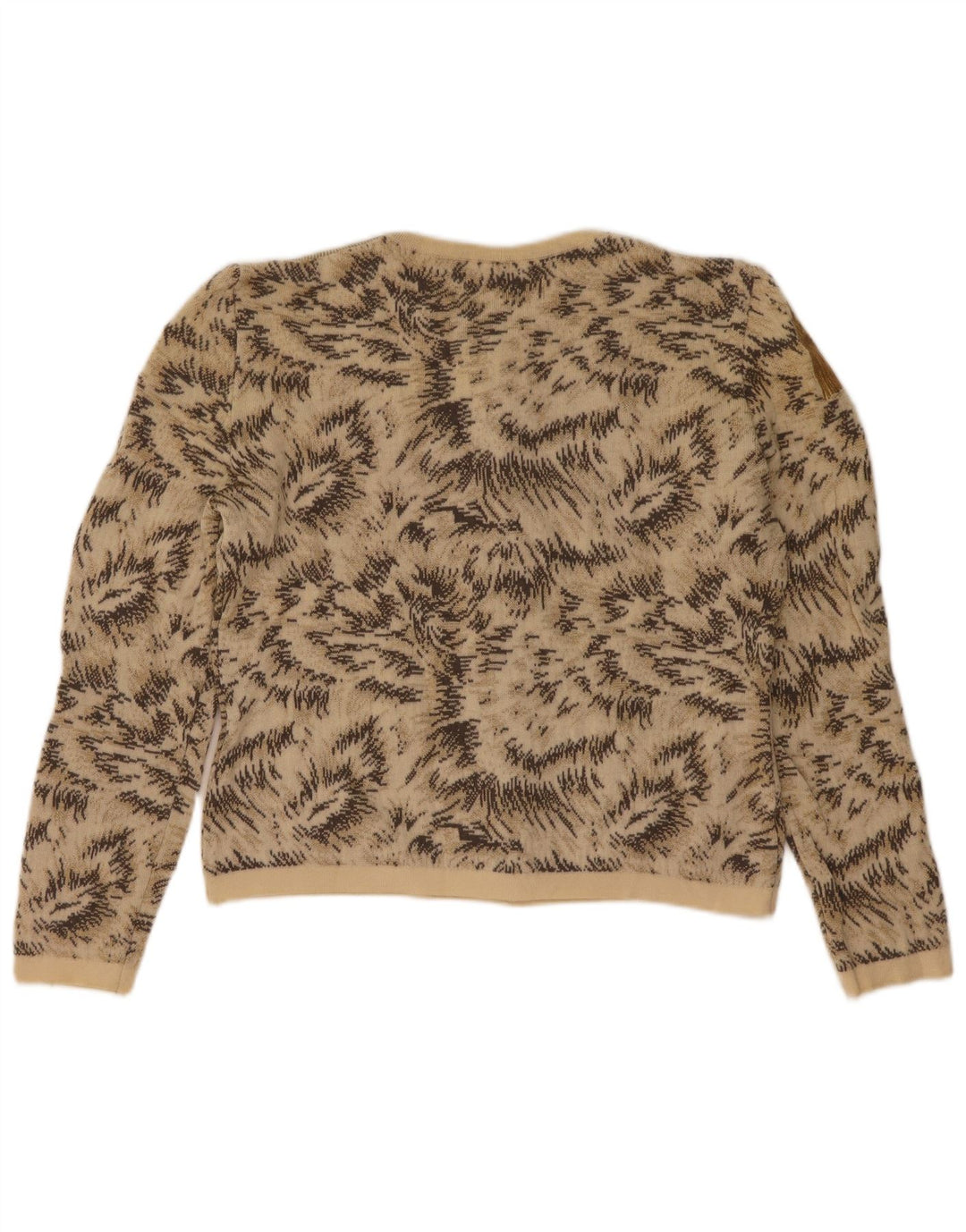 Roccobarocco Suéter Cárdigan con Patrón Abstracto para Mujer UK 8 Small Beige