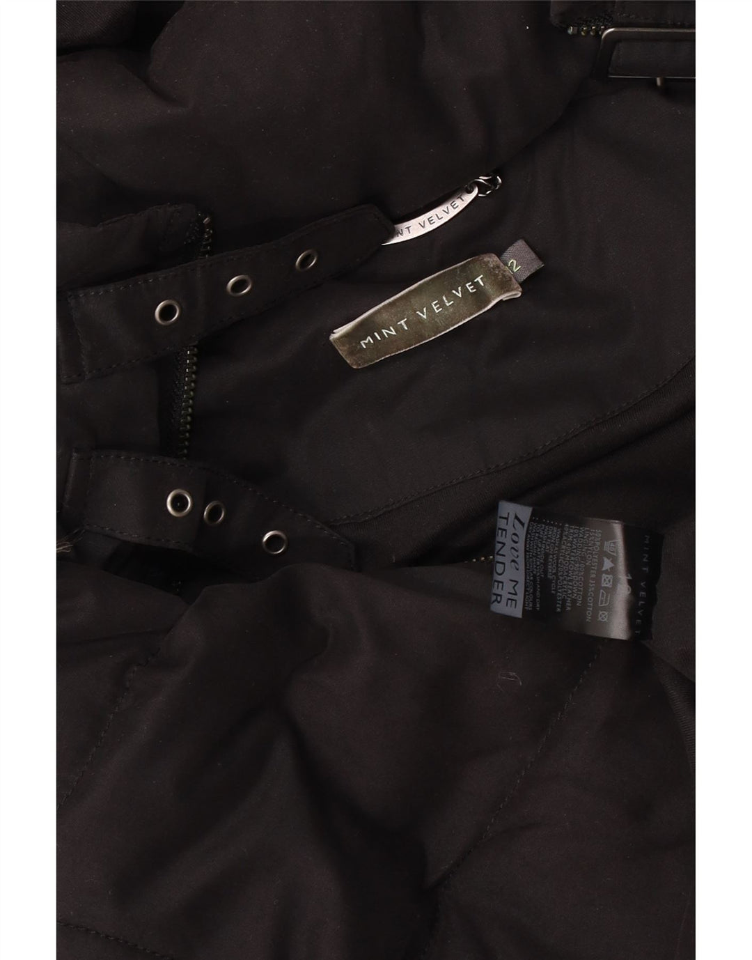 MINT VELVET Chaleco acolchado con capucha para mujer UK 40 Mediano Negro Poliéster