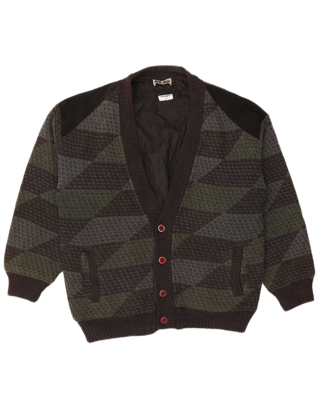 Mark Adam Suéter tipo cárdigan para hombre IT 48/50 Poliacrílico geométrico verde medio