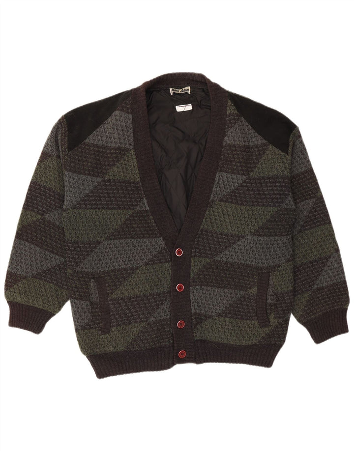 Mark Adam Suéter tipo cárdigan para hombre IT 48/50 Poliacrílico geométrico verde medio