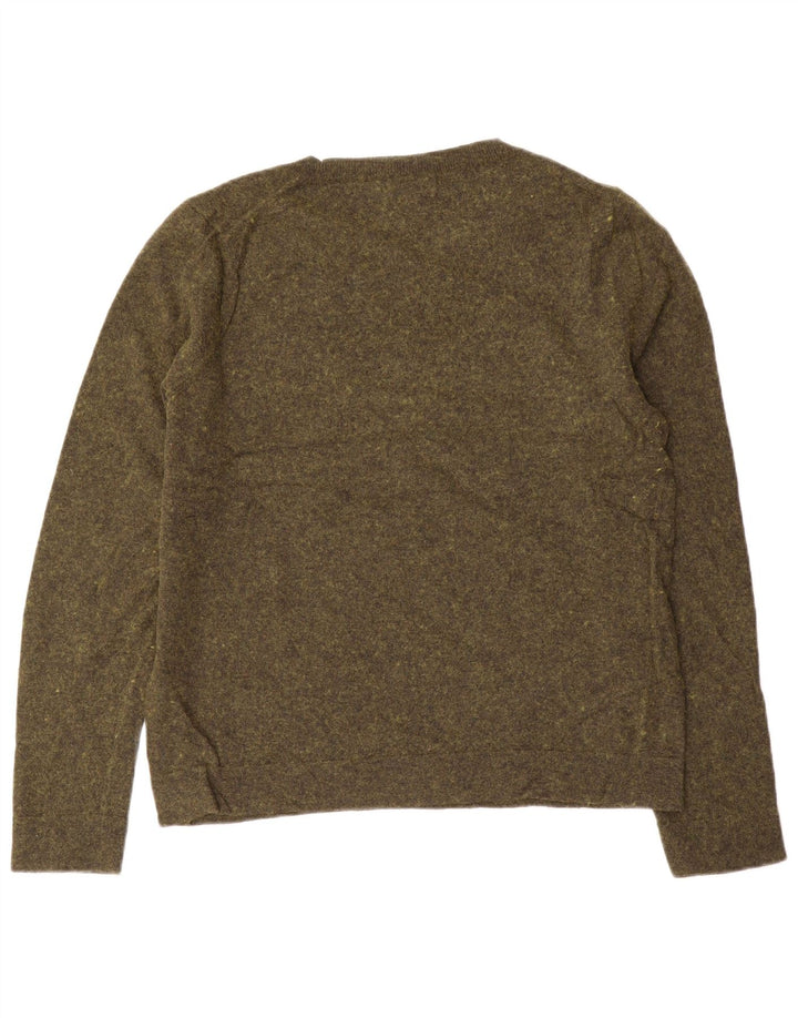 J. CREW Suéter tipo jersey con cuello barco Teddie para mujer UK 46 Grande verde moteado