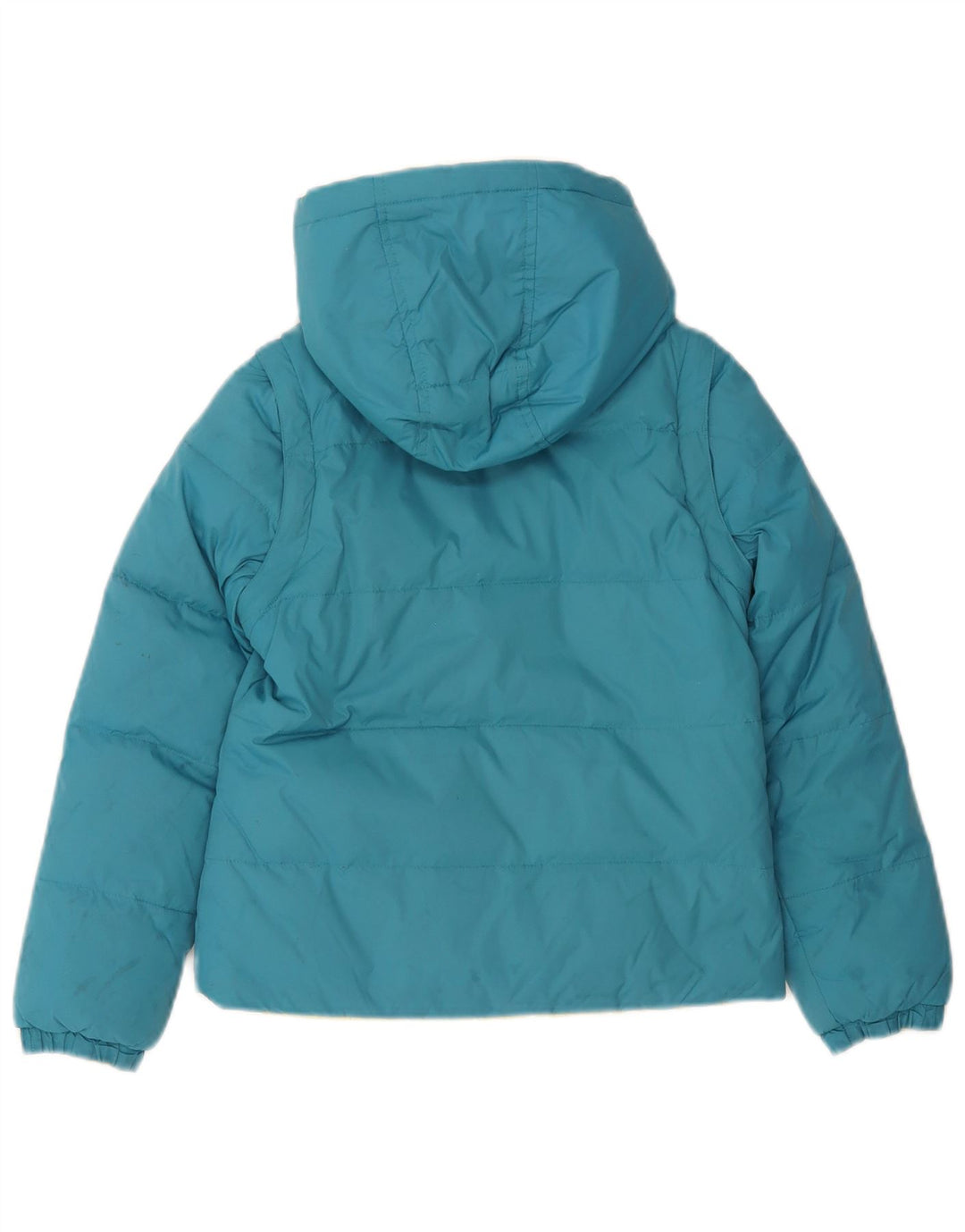 Benetton Chaqueta Acolchada Reversible Con Capucha Niña 7-8 Años Azul Mediano