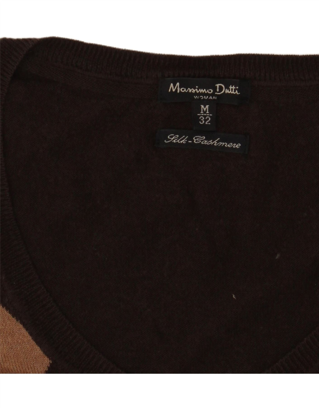 Massimo Dutti Jersey con Cuello en V para Mujer UK 44 Marrón Medio