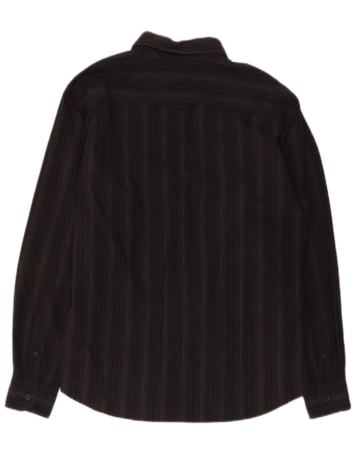 Wrangler Camisa De Hombre Grande De Algodón A Rayas Negras