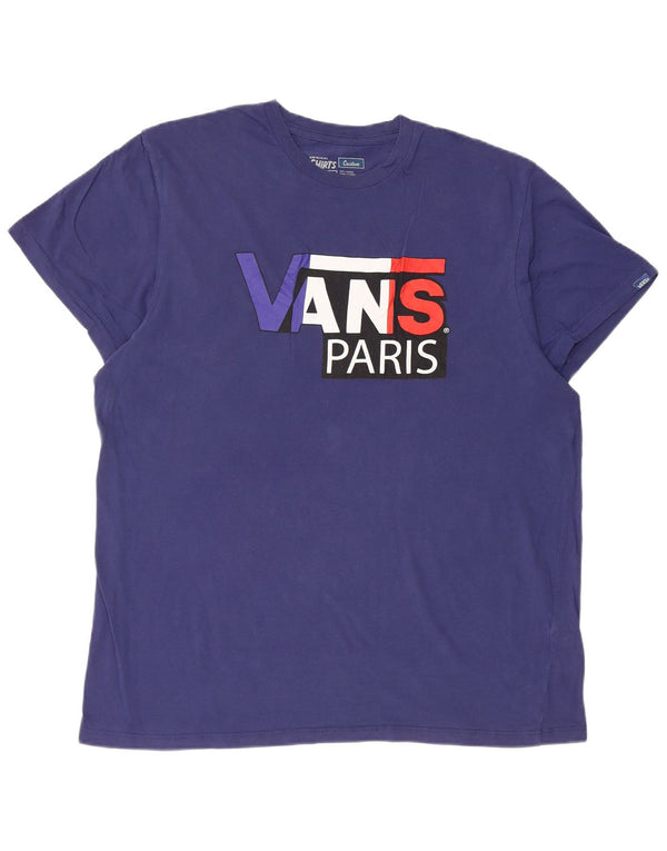 VANS Camiseta gráfica de ajuste personalizado para hombre Top XL Algodón azul