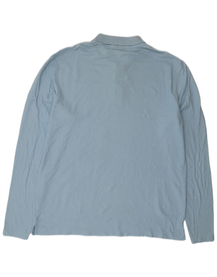 FILA Polo de manga larga para hombre XL Algodón azul