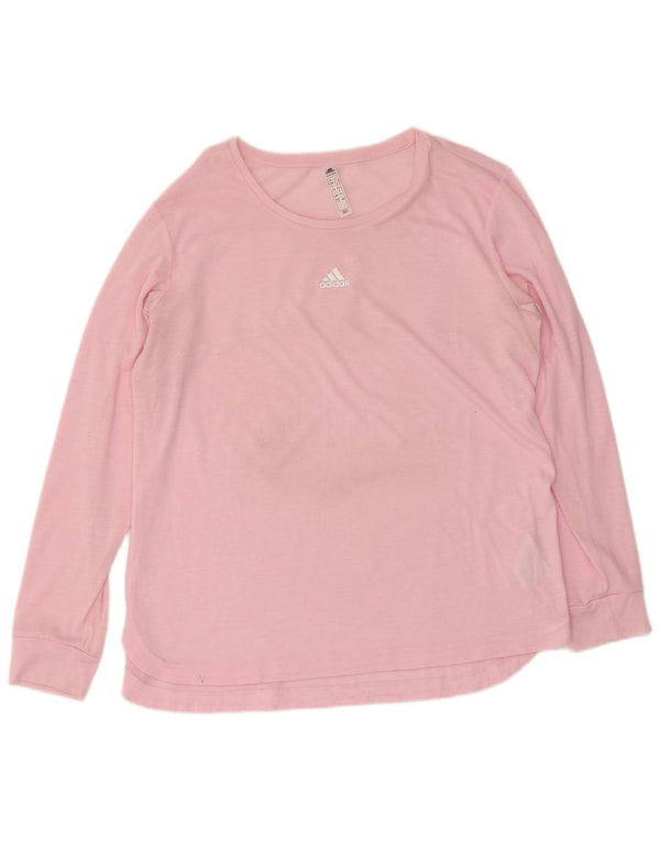 Adidas Mujer Aeroready Top Manga Larga UK 16/18 Grande Rosa Poliéster